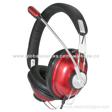 New Product Double Jack Computer Headset with Mic, Customers Logo Available